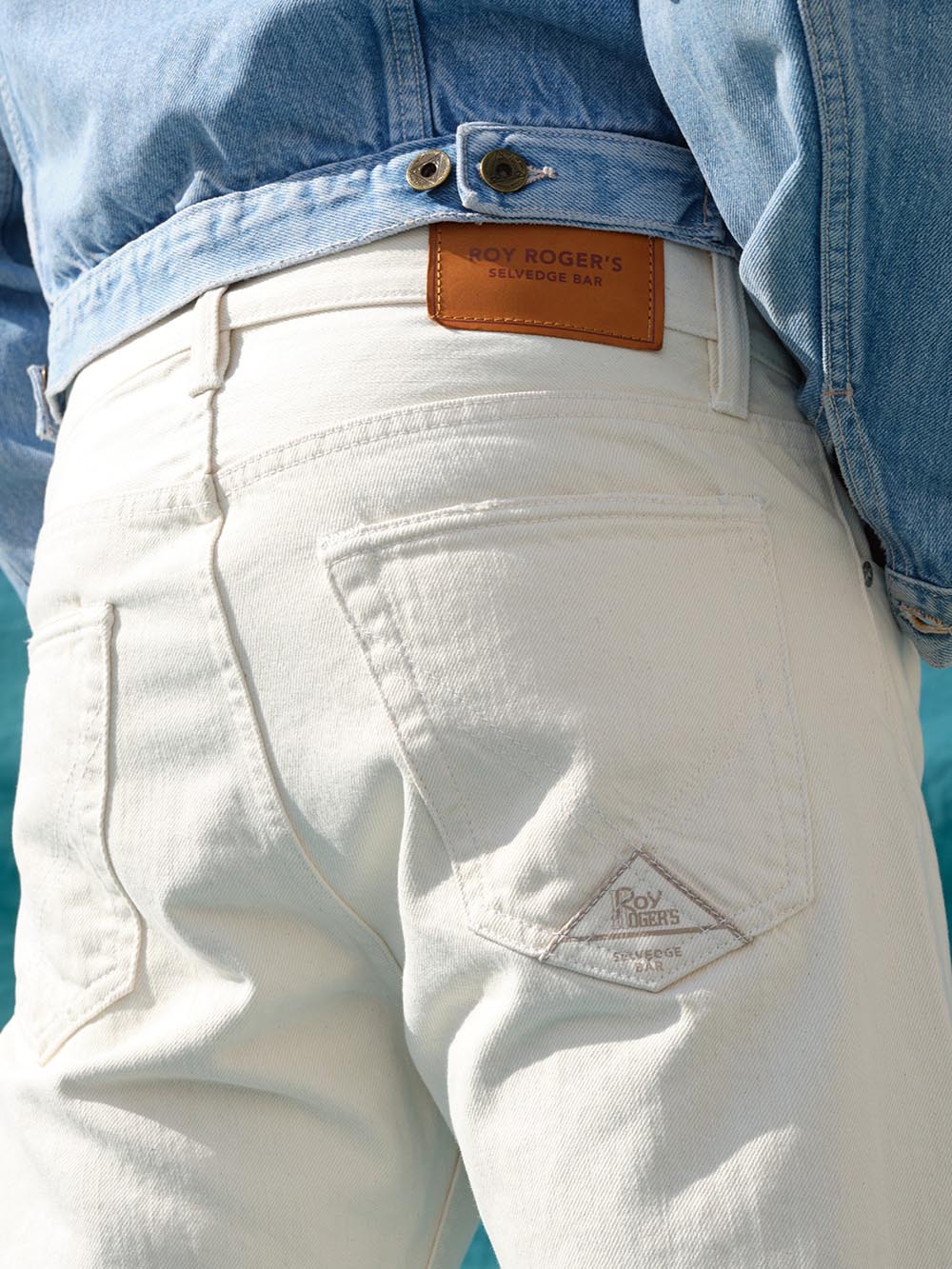 Roy Roger's Jeans Uomo Cult Wide Selvedge Bar Bianco
