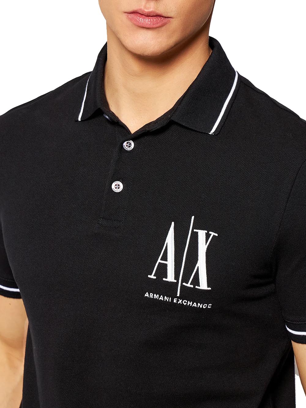 Armani Exchange Polo Uomo 8nzfpa Z8m5z Nero