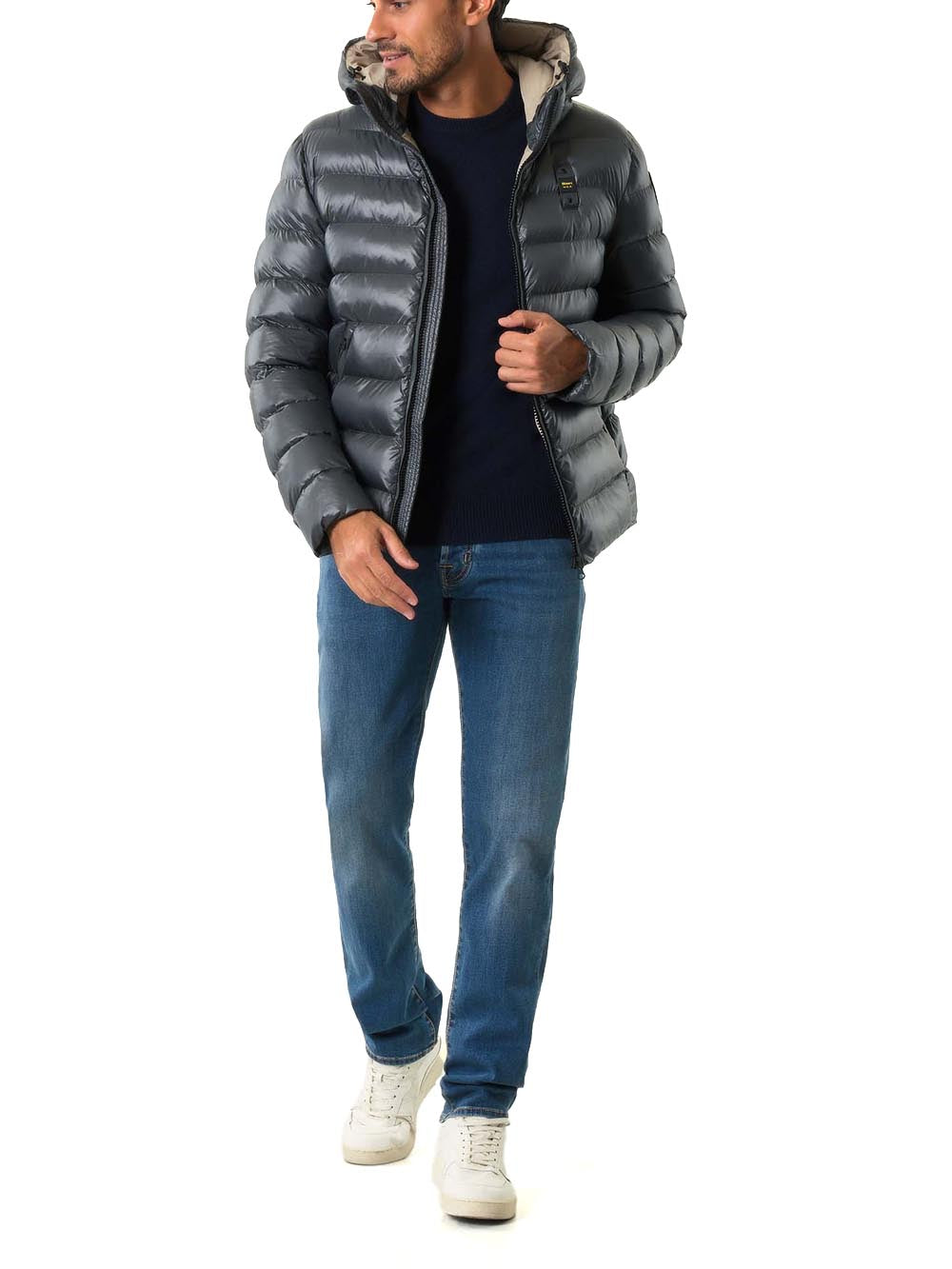 Blauer Giubbino Uomo 25wbluc02079 005958 Grigio/Beige