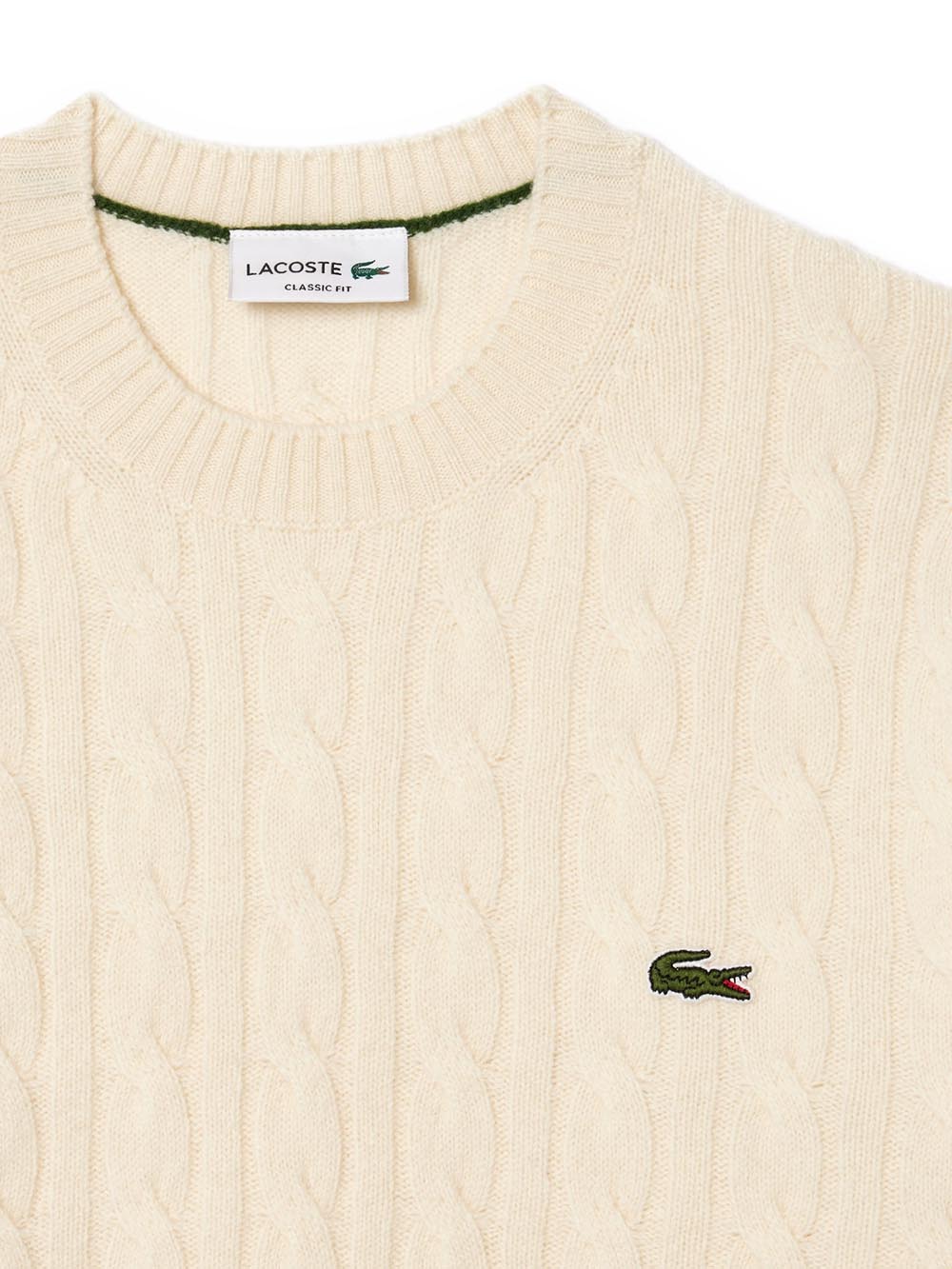 Lacoste Pullover Uomo Ah2924 Panna
