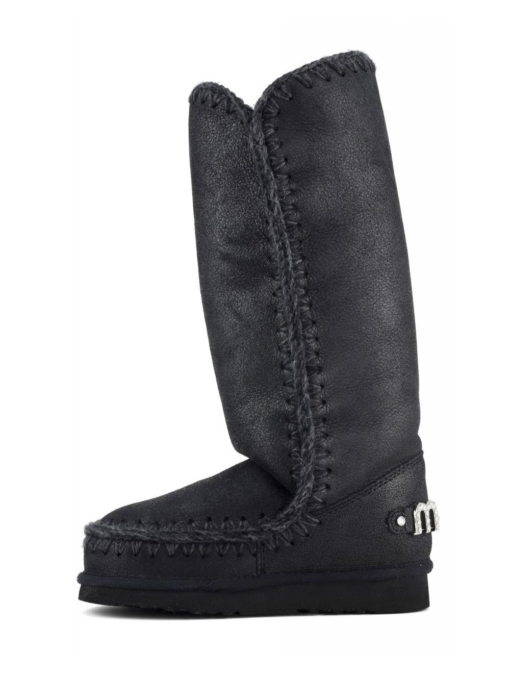 ESKIMO 40 RHINESTONES LOGO Mou Stivali Donna Mu.fw101052b Nero