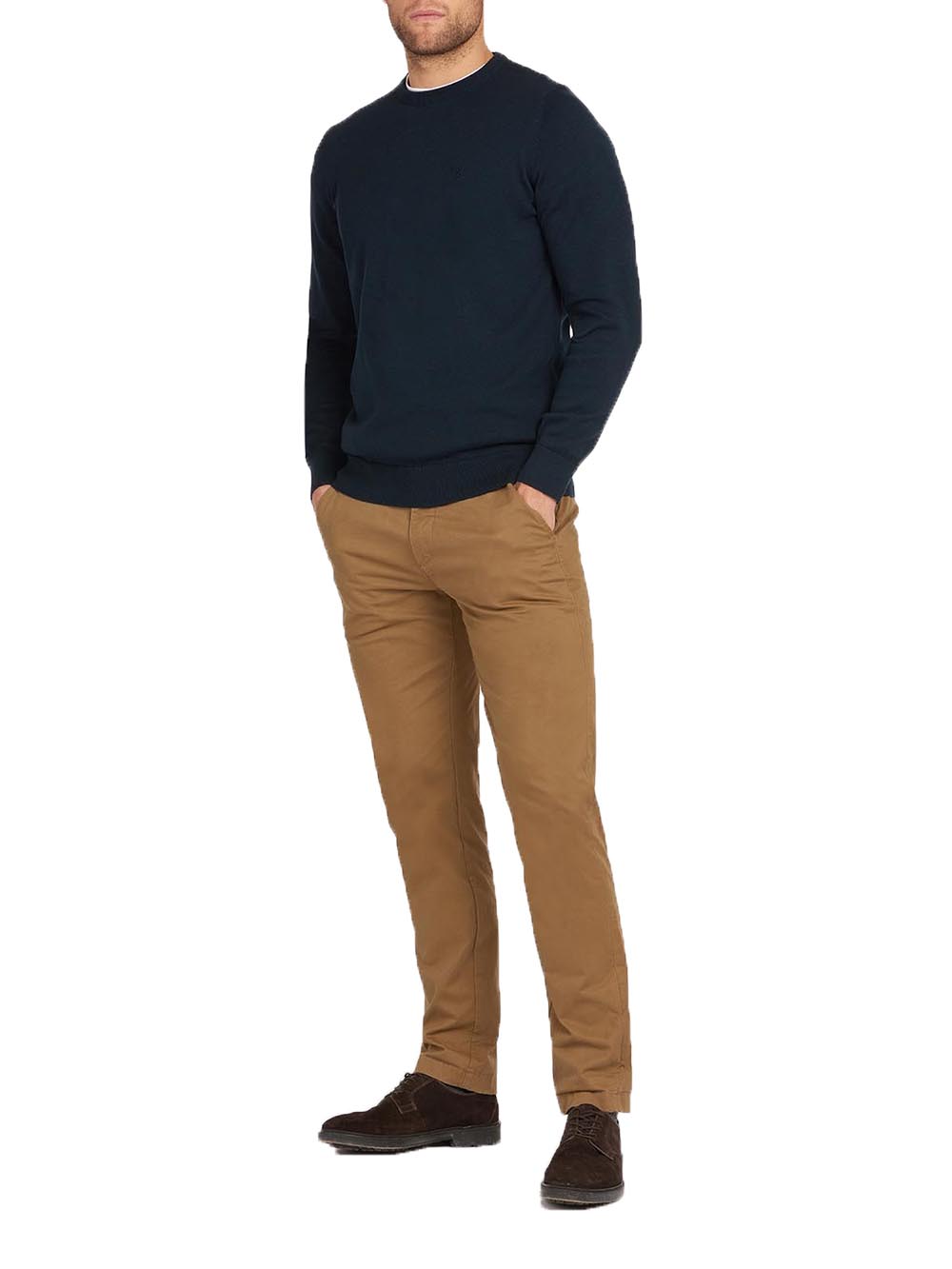 PIMA COTTON CREW Barbour Maglia Uomo Mkn0932 Blu