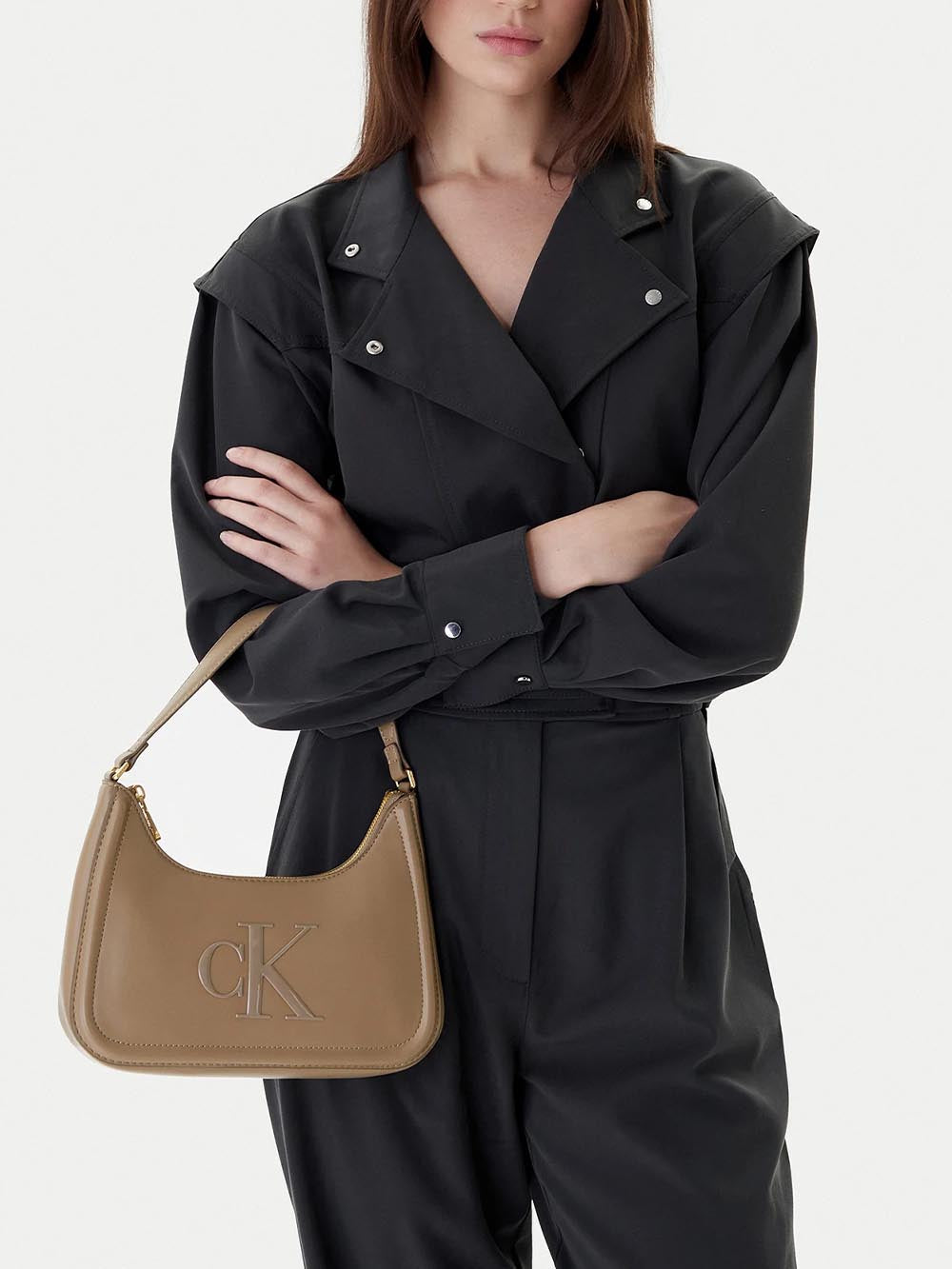 bold ck small shoulder bag Calvin Klein Borsa a Spalla Donna Lv04f3230g Tortora