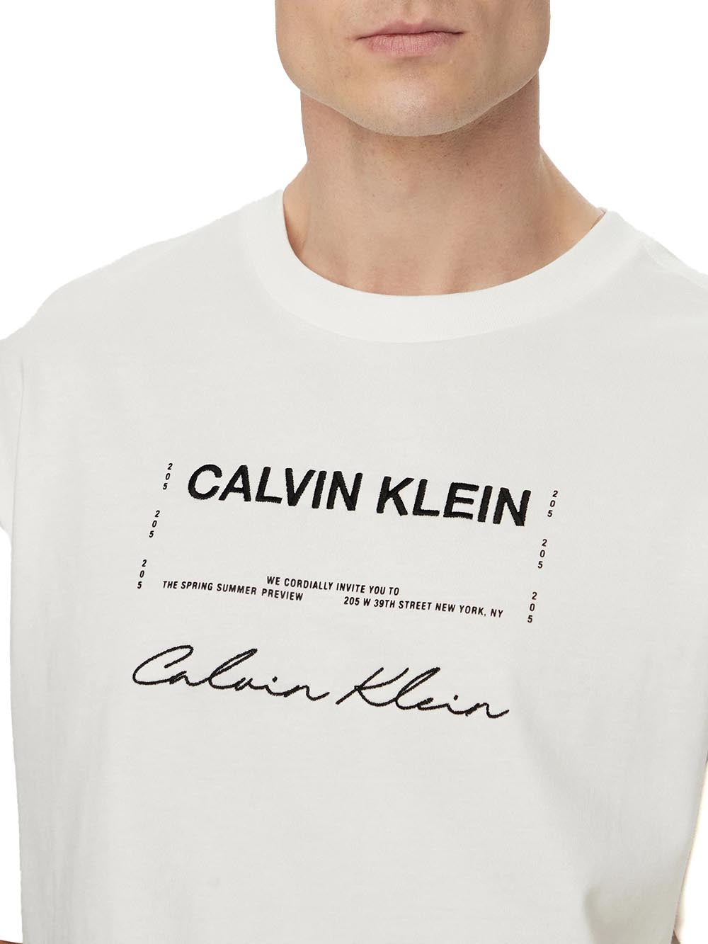16s april graphic se Calvin Klein Jeans T-shirt Uomo Lv04re827g Bianco