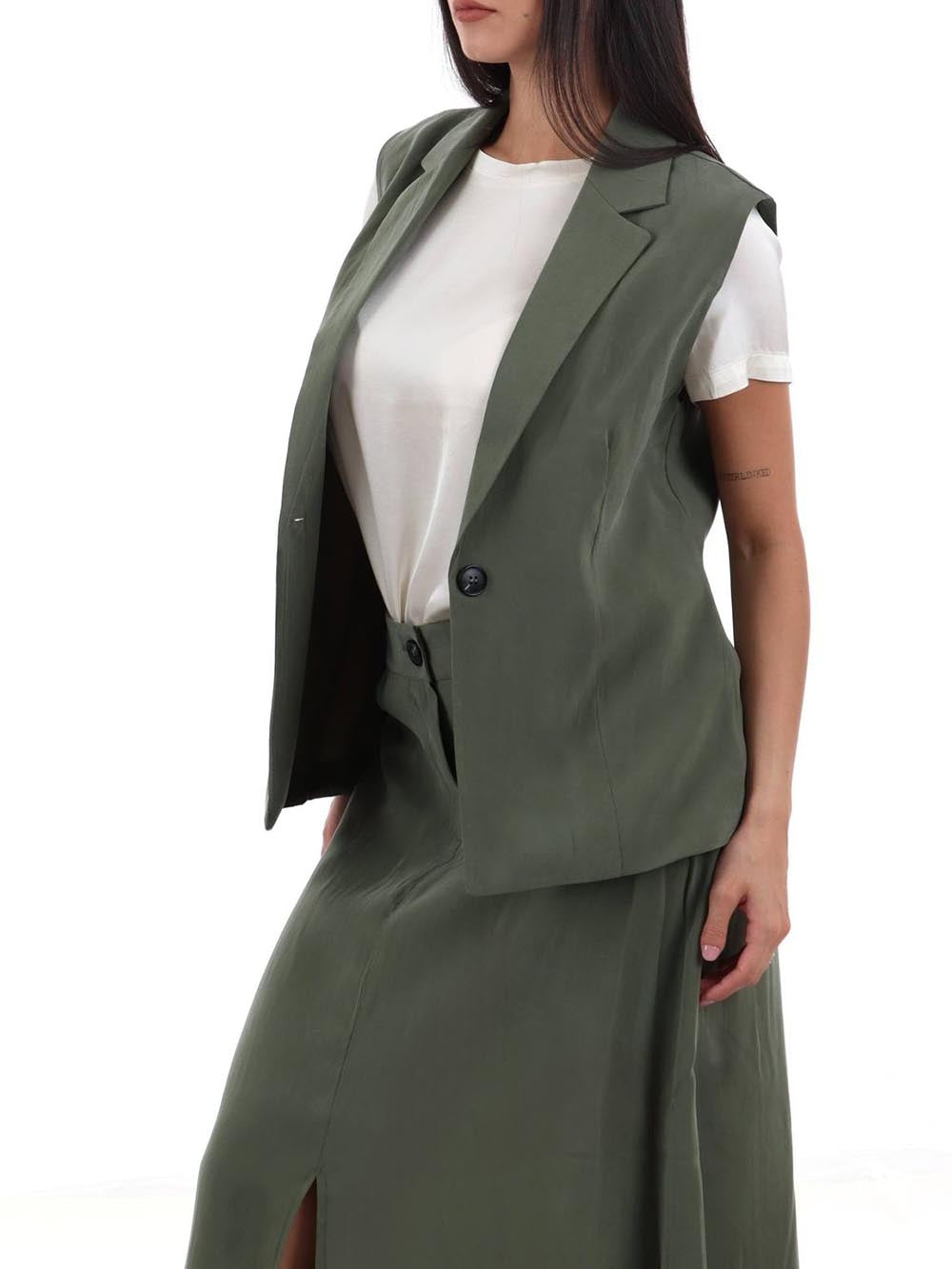 1 bottone I AM Gilet Donna 30912 Militare