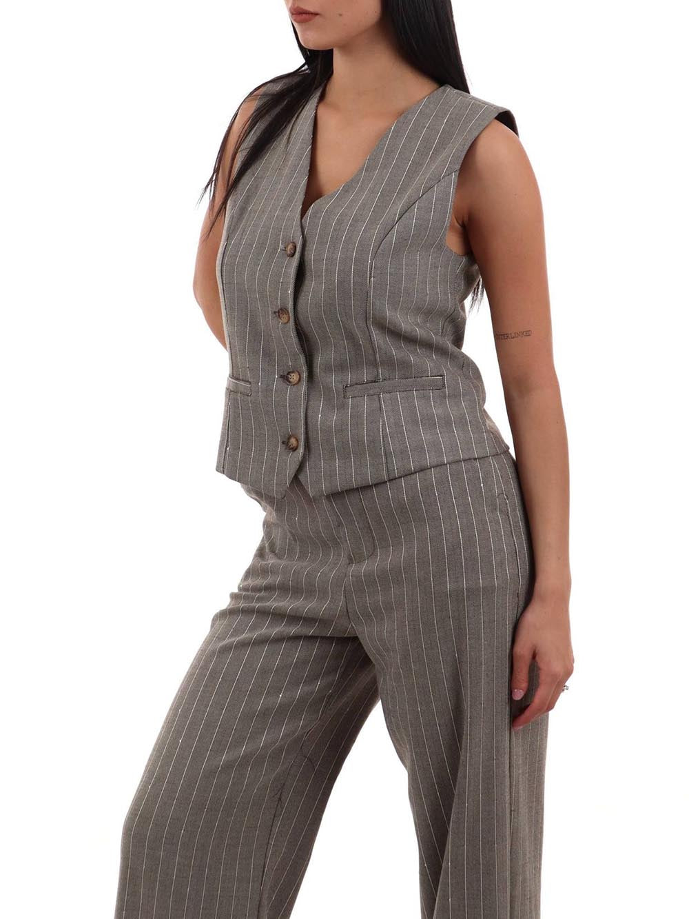 a v gessato I AM Gilet Donna 95105 Tortora