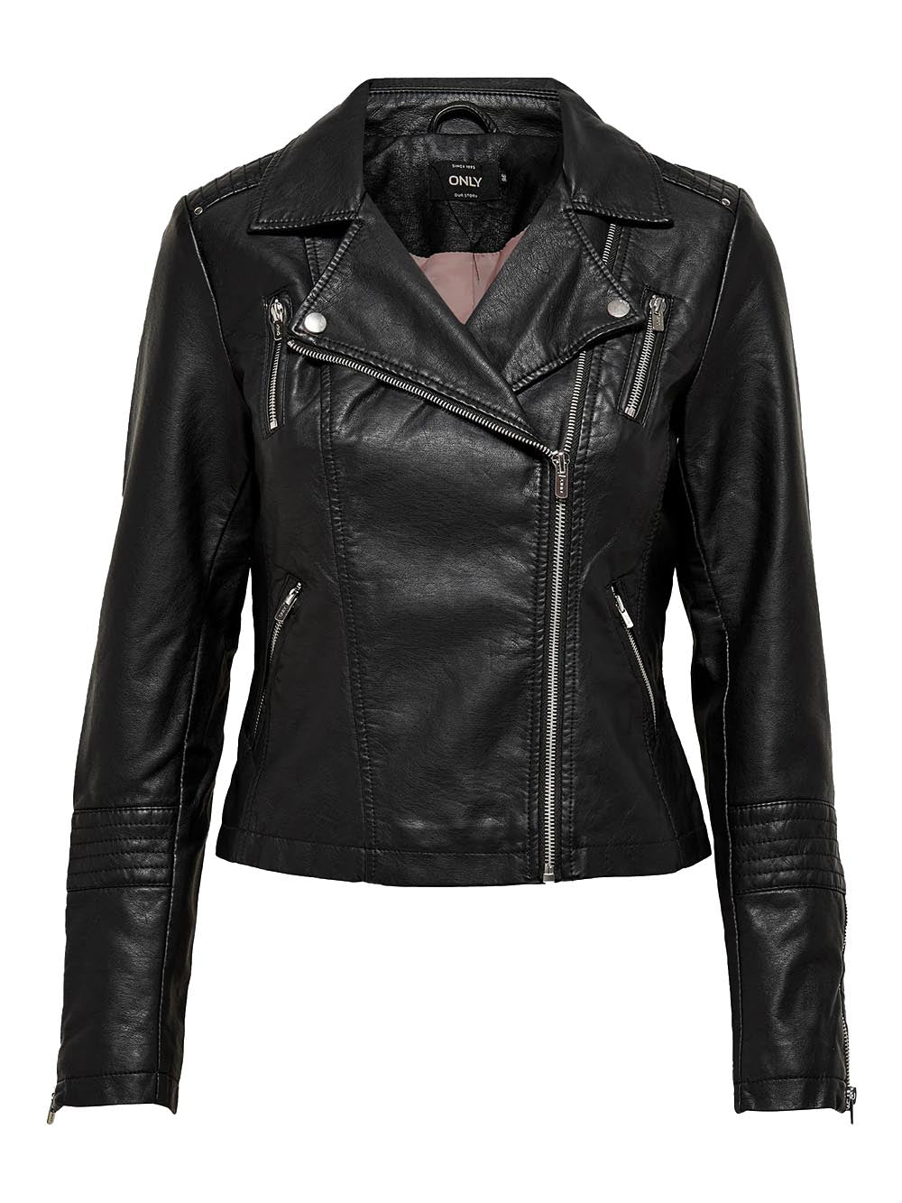 gemma faux leather biker otw Only Giubbino Donna 15153079 Nero