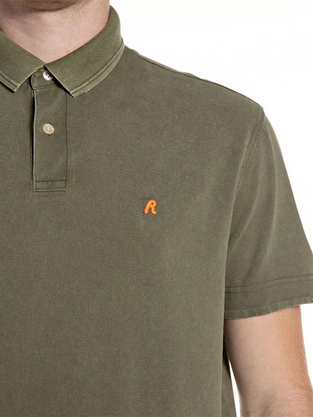 Replay Polo Uomo M3431a.000.22696m Verde militare