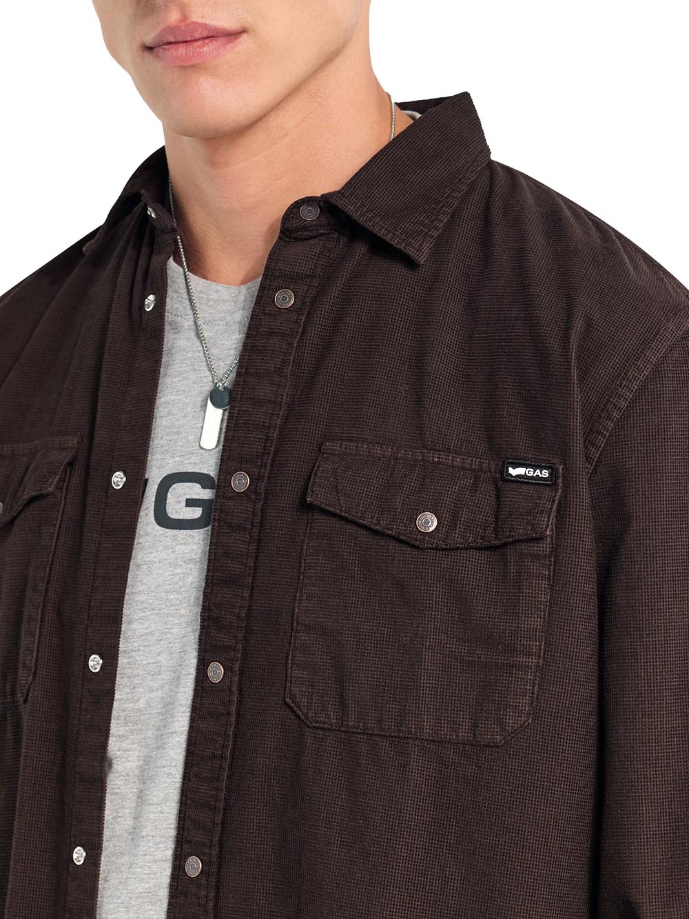 kin/r 2 pkt Gas Camicia Uomo B2023 03 15 1466 Marrone