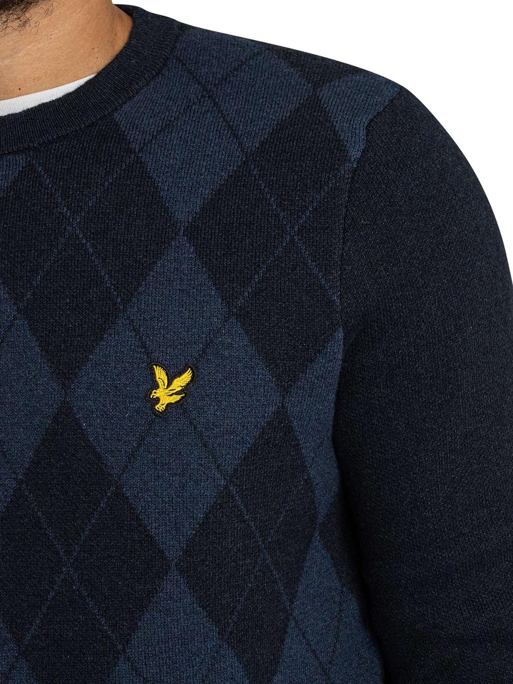 Cotton Merino Argyle Jumper Lyle & Scott Pullover Uomo Kn2517v Blu