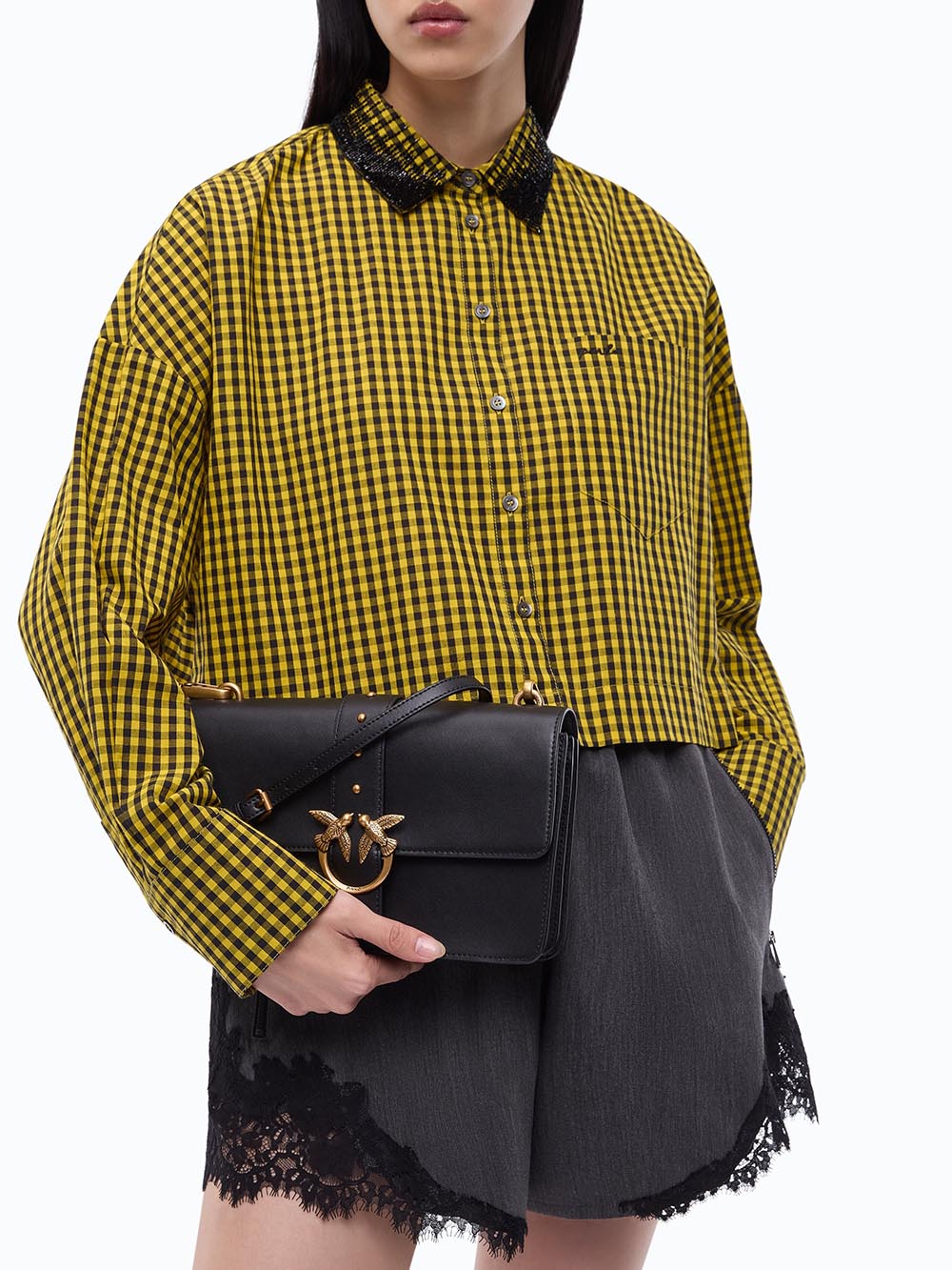 love one classic st.small b Pinko Borsa a Tracolla Donna 107621 A0f1 Nero oro