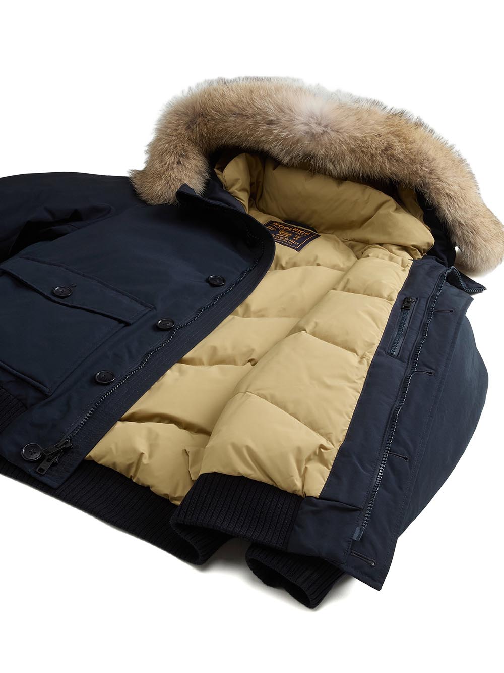 POLAR DETACHABLE FUR BOMBER Woolrich Giubbino Uomo Cfwoou2238mrut0001 Blu