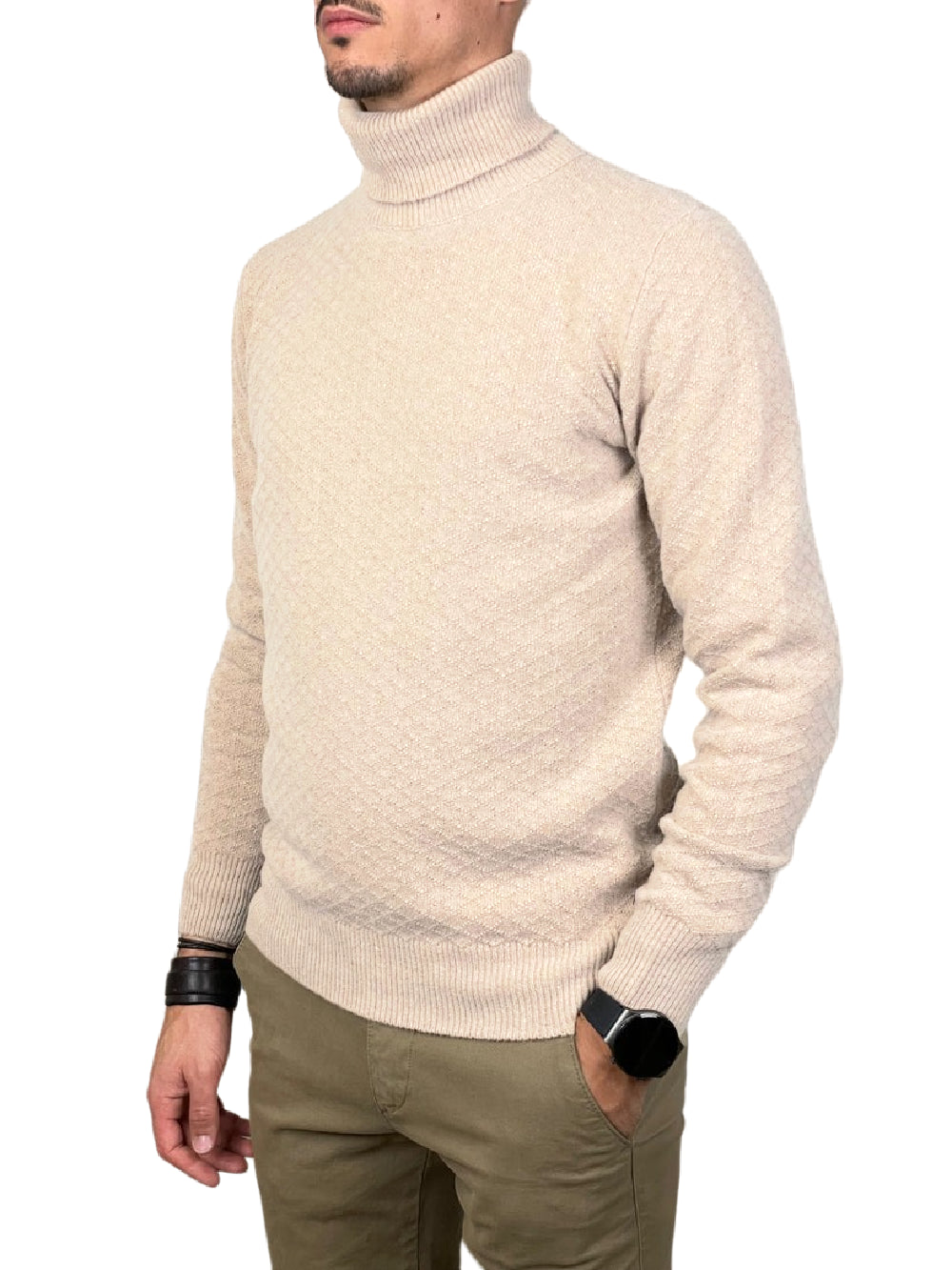 40Weft Maglia Uomo Parker-1575 Panna
