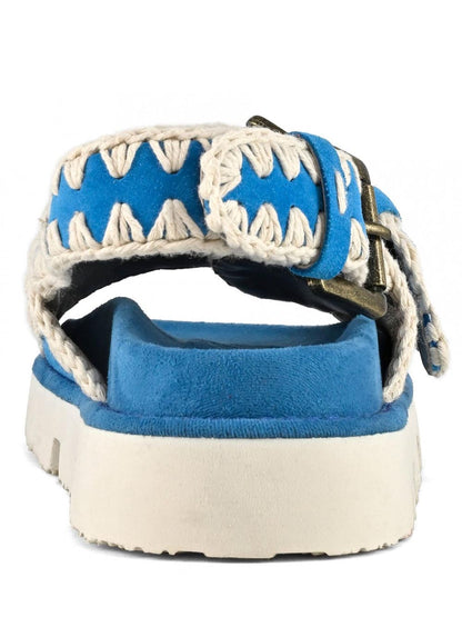 Mou Sandalo Donna Bio Two Buckles And Back Strap Turchese