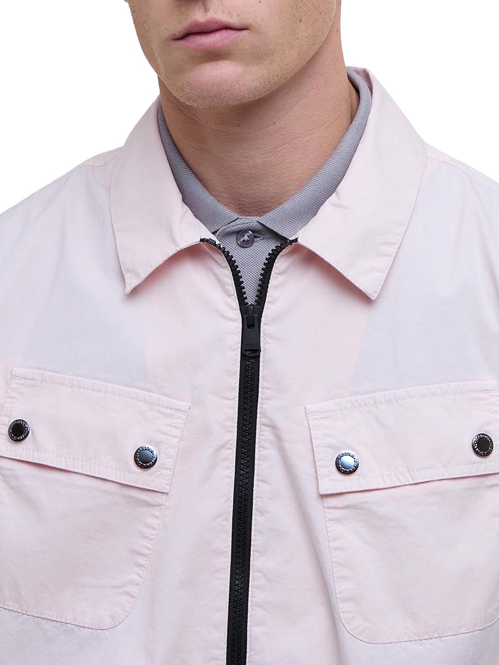 Barbour International Camicia Uomo Mos0427pi59 Overshirt Hayden Rosa