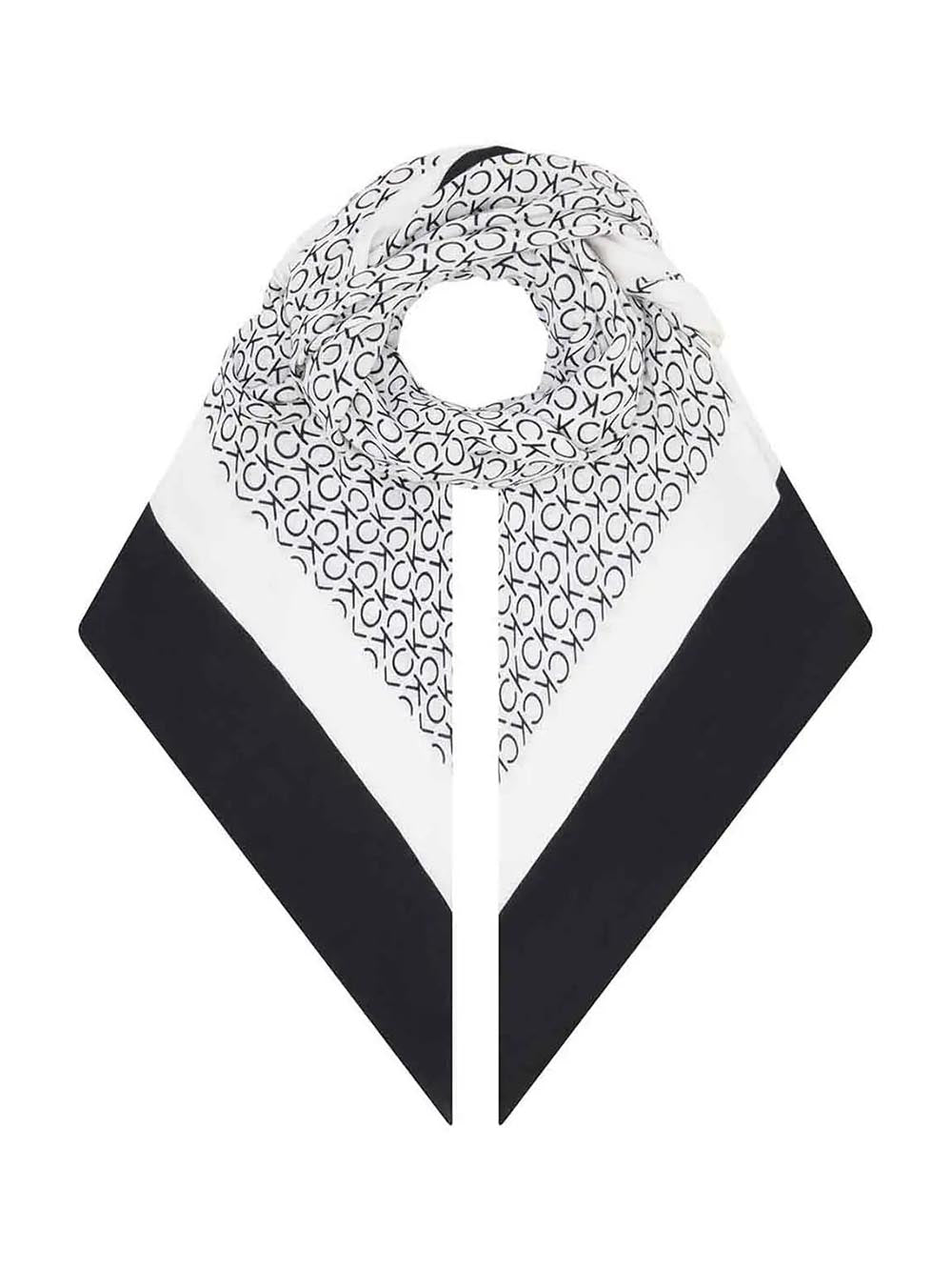 Calvin Klein Foulard Donna K60k612706 Nero bianco