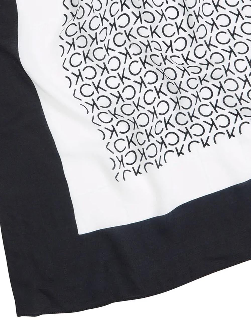 Calvin Klein Foulard Donna K60k612706 Nero bianco