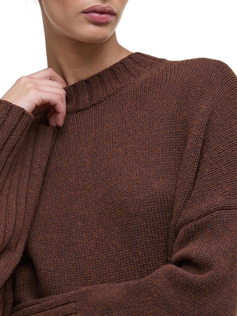 Barbour Maglia Donna Lkn1677 Marrone