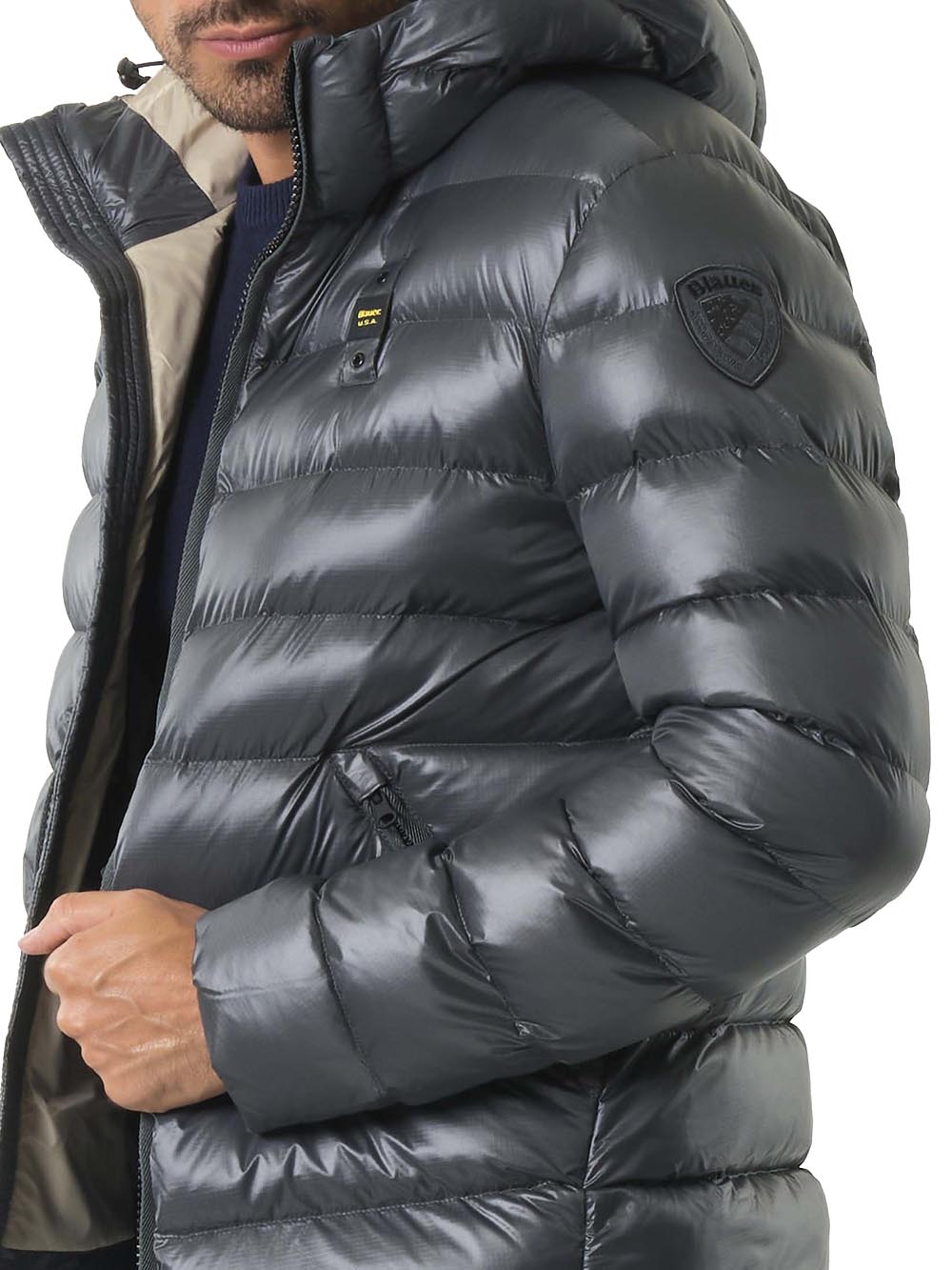 Blauer Giubbino Uomo 25wbluc02079 005958 Grigio/Beige