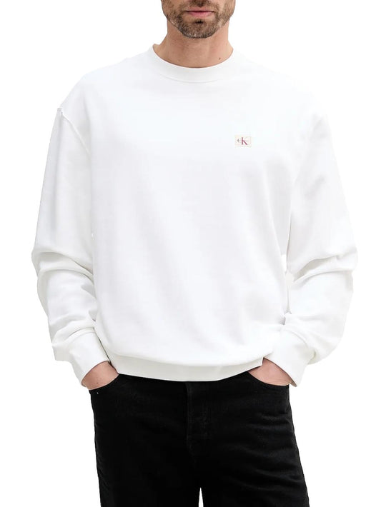 Calvin Klein Felpa Uomo Lv04rc273g Bianco