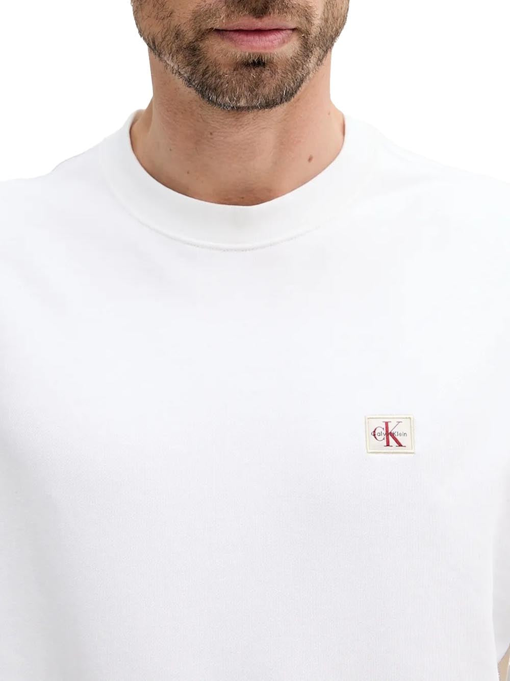 Calvin Klein Felpa Uomo Lv04rc273g Bianco