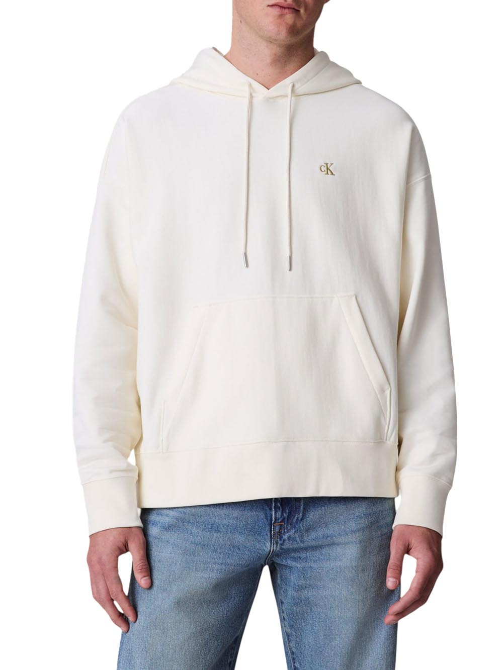 Calvin Klein Felpa Uomo Lv04rc278g Panna