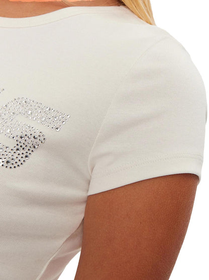 Guess T-shirt Donna V4bi16 Kciv1 Panna