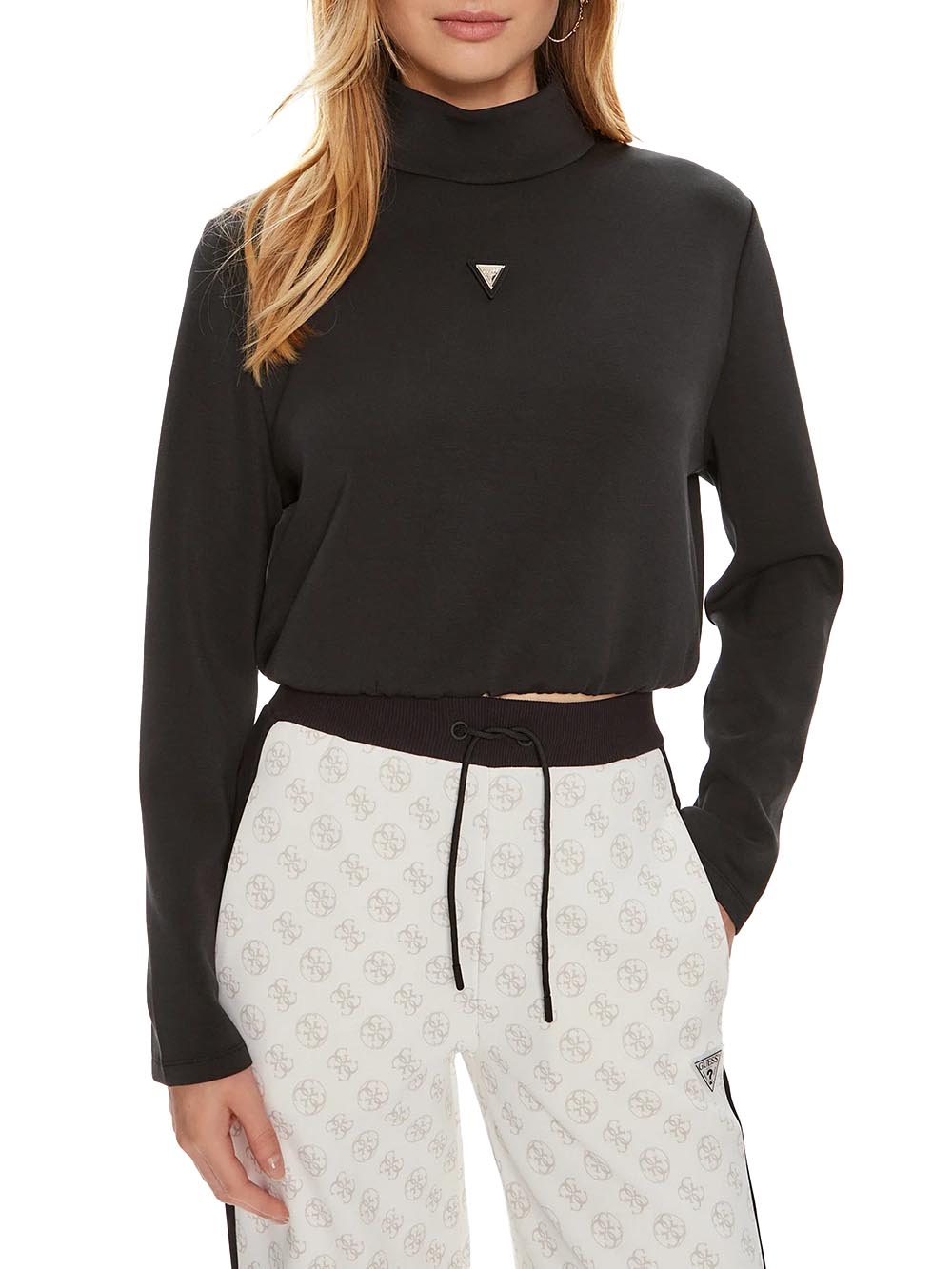 Guess Felpa Donna V4yq05 Kcay2 Nero