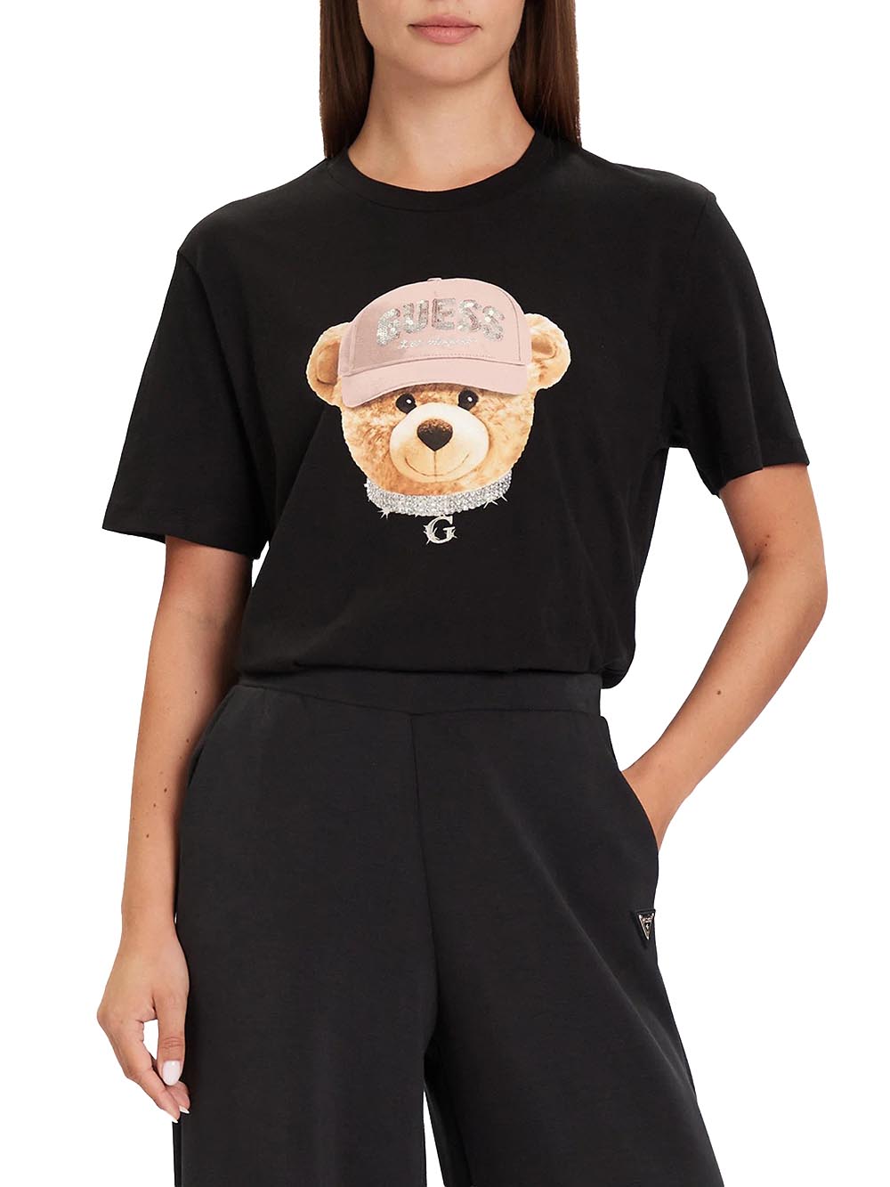 Guess T-shirt Donna V5bi09 I3z14 Nero