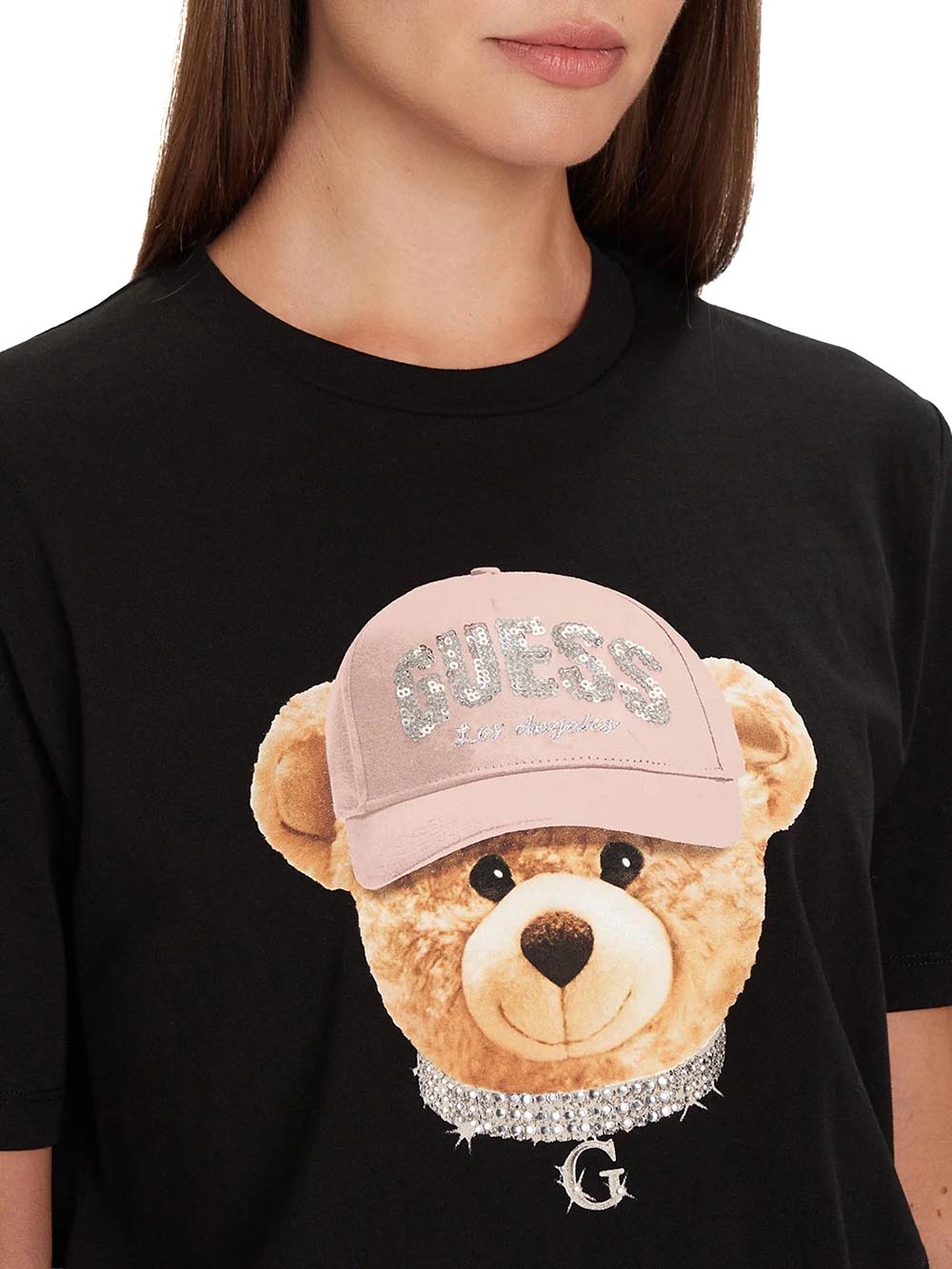 Guess T-shirt Donna V5bi09 I3z14 Nero