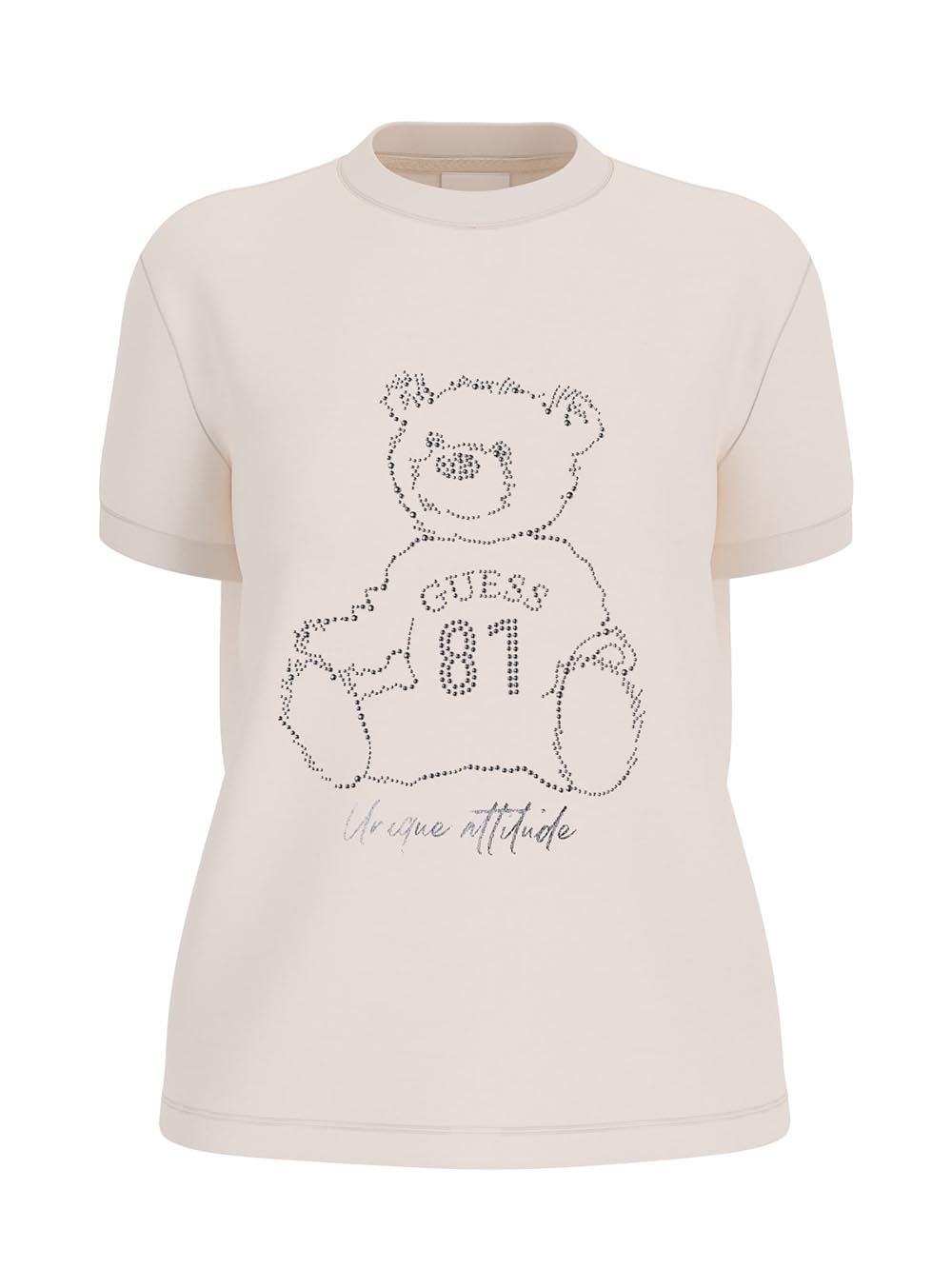 Guess T-shirt Donna V5bi16 K8fq4 Panna