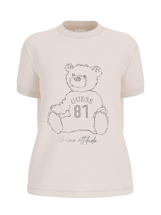 Guess T-shirt Donna V5bi16 K8fq4 Panna