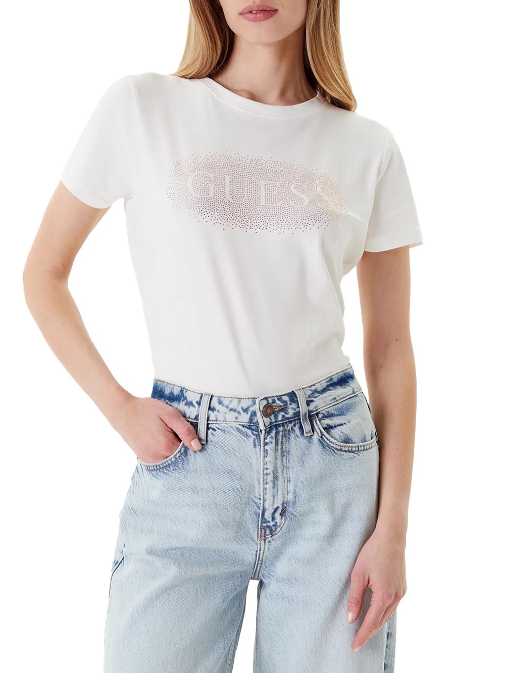 Guess T-shirt Donna V5yi08 J1314 Panna