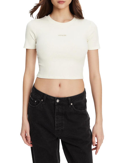 Guess T-shirt Donna V5yp08 K8rt2 Panna