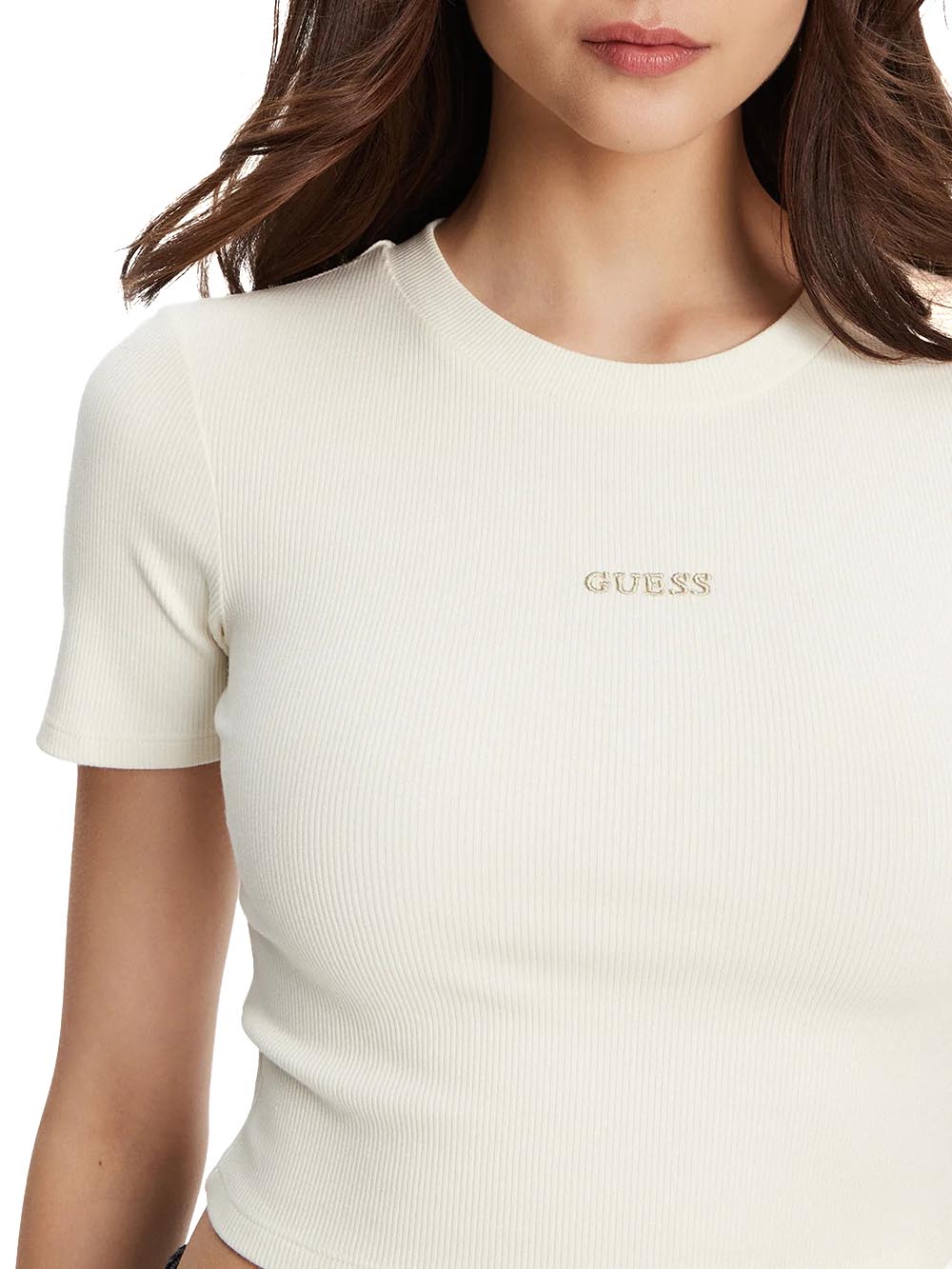 Guess T-shirt Donna V5yp08 K8rt2 Panna