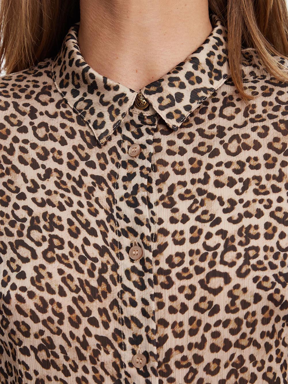 Guess Camicia Donna W5yh0x Wdw82 Leopardato