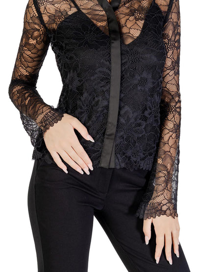 Guess Camicia Donna W5yh58 Whdy0 Nero