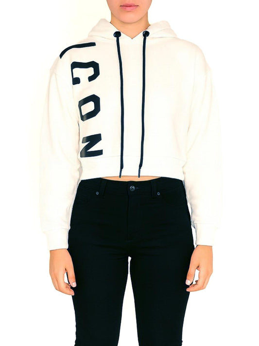 ICON Felpa Donna Icdf2w6f006 Bianco