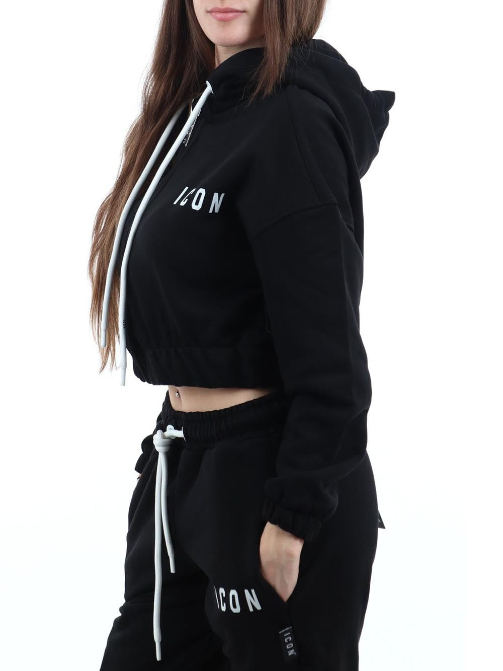 ICON Felpa Donna Icdf2w6f007 Nero
