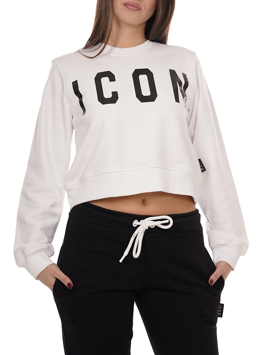 ICON Felpa Donna Icdf2w6f021 Bianco