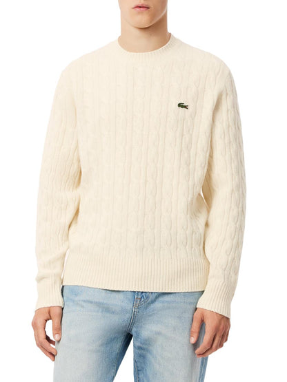 Lacoste Pullover Uomo Ah2924 Panna