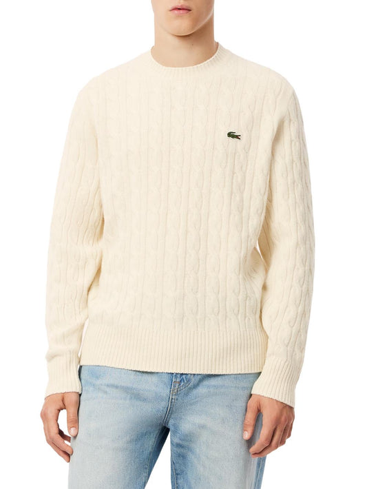 Lacoste Pullover Uomo Ah2924 Panna