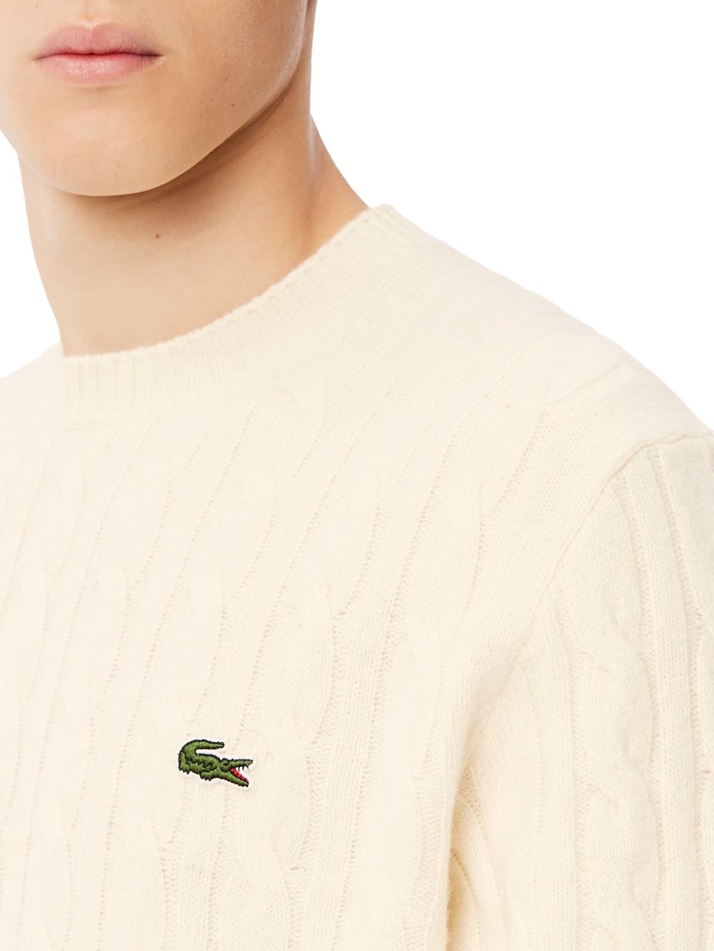Lacoste Pullover Uomo Ah2924 Panna