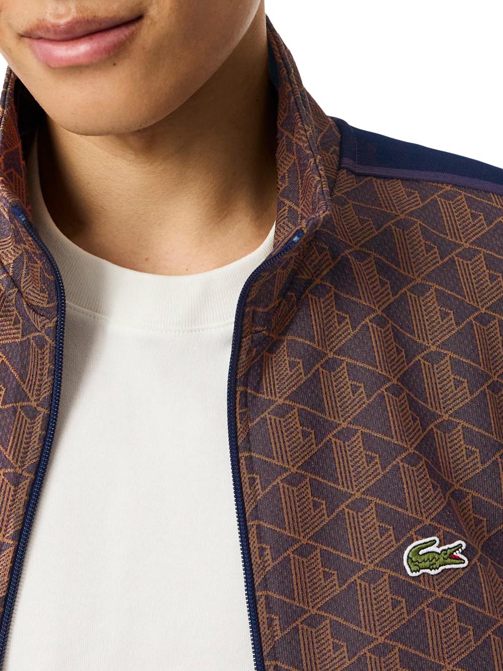 Lacoste Felpa Uomo Sh1368 Marrone