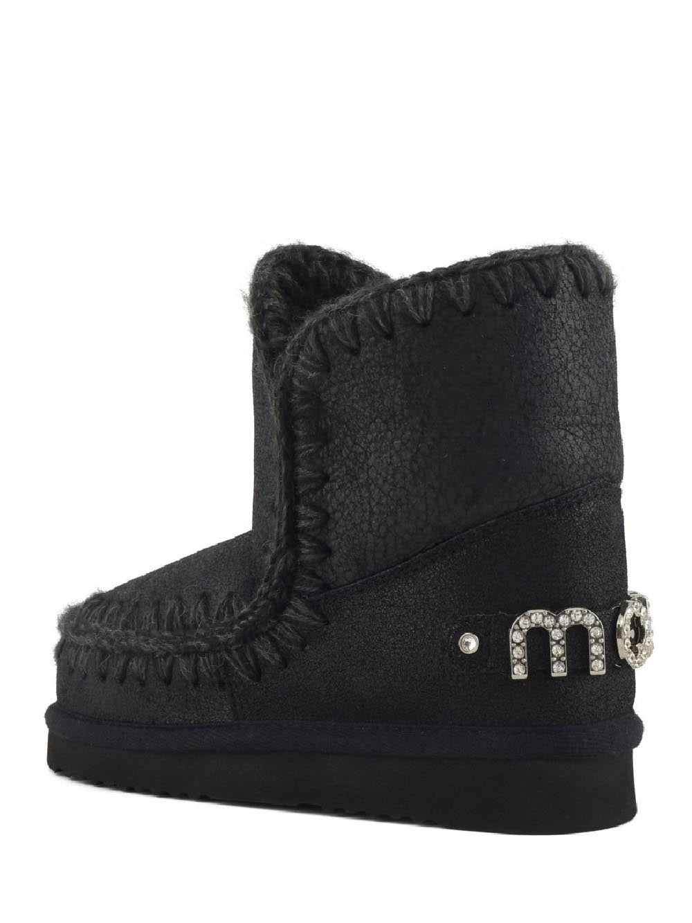 Eskimo 18 rhinestones logo Mou Stivaletti Boot Donna Mu.fw101036b Nero