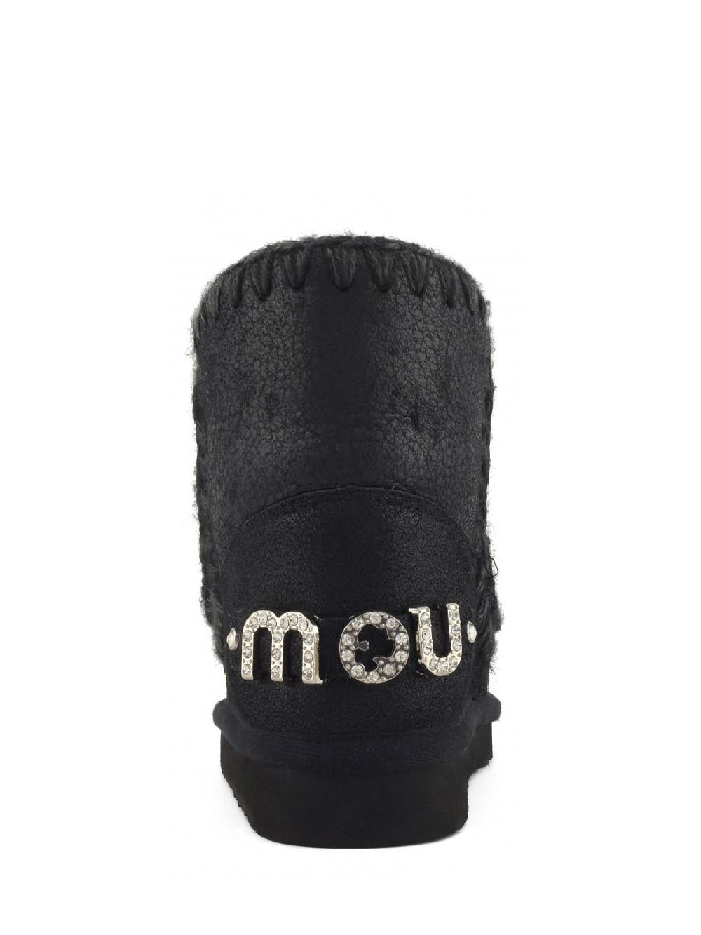 Eskimo 18 rhinestones logo Mou Stivaletti Boot Donna Mu.fw101036b Nero
