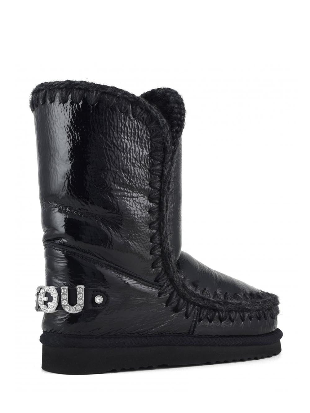 Eskimo 24 rhinestones logo Mou Stivaletti Boot Donna Mu.fw101037b Nero