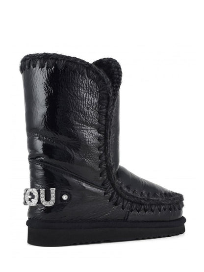 Eskimo 24 rhinestones logo Mou Stivaletti Boot Donna Mu.fw101037b Nero