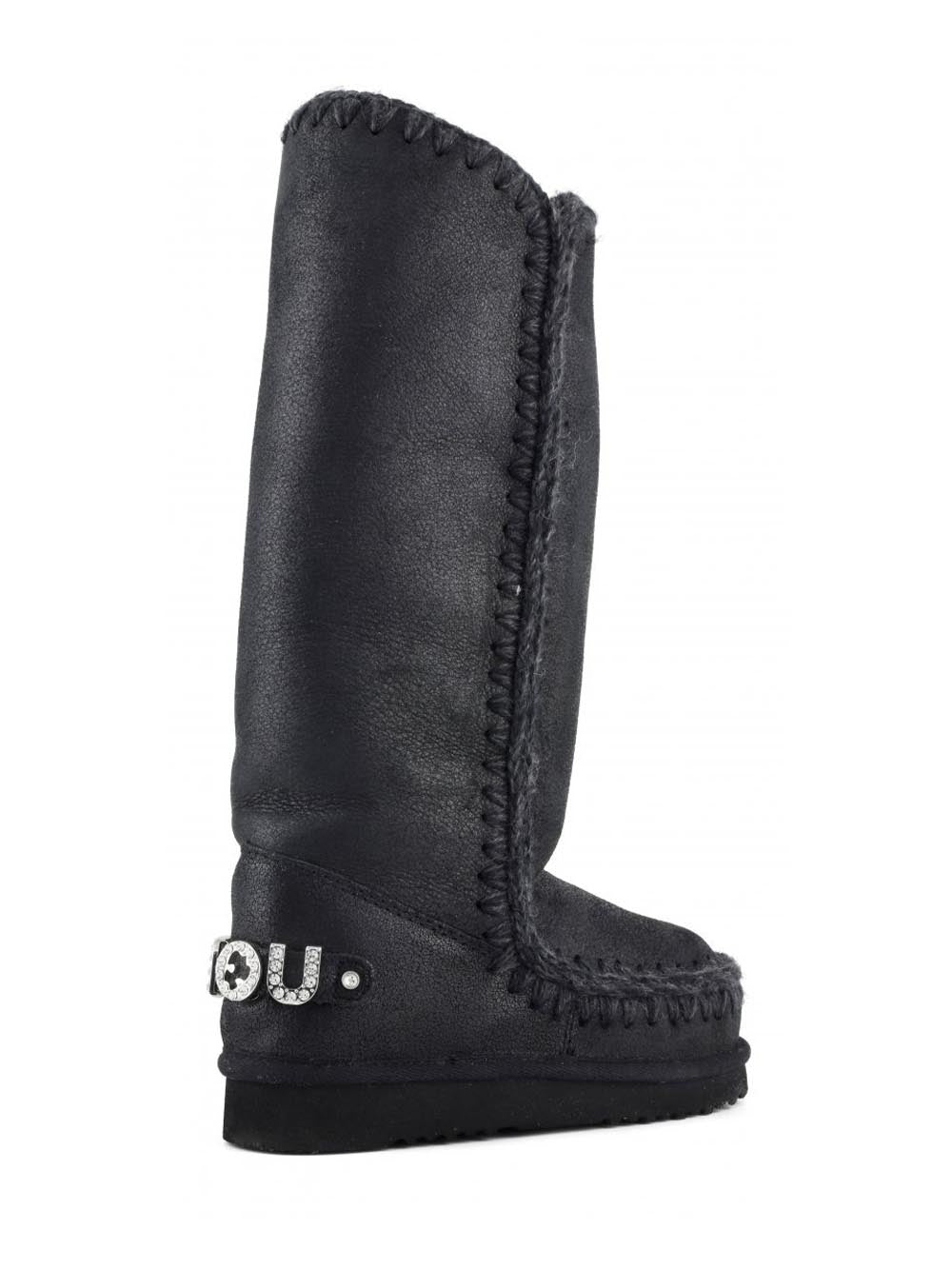 ESKIMO 40 RHINESTONES LOGO Mou Stivali Donna Mu.fw101052b Nero