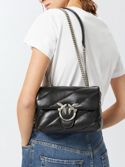 Pinko Tracolla Donna 100039 A0f2 Nero silver